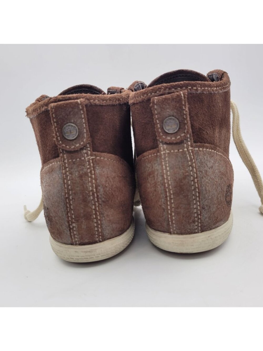 Timberland Womens Size 7.5 Sneakers Earthkeepers High Top Genuine Brown Leather - Picture 7 of 14